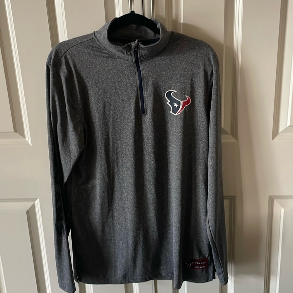 NFL Men's Texans Quarter Zip Pullover Gray M